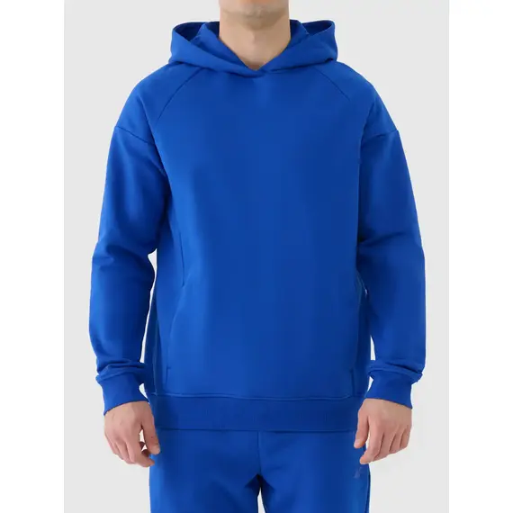 4F bluza dresowa chłopięca z kapturem 4FWAW25TSWSM1946 niebieski