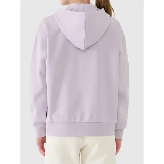 4F bluza damska z kapturem na zamek 4FWAW25TSWSF1886 fioletowy