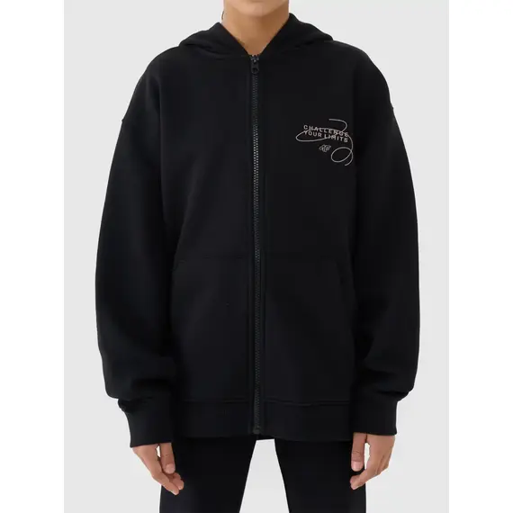 4F bluza dresowa dla dziewczynek rozpinana 4FJWAW25TSWSF1941 czarny