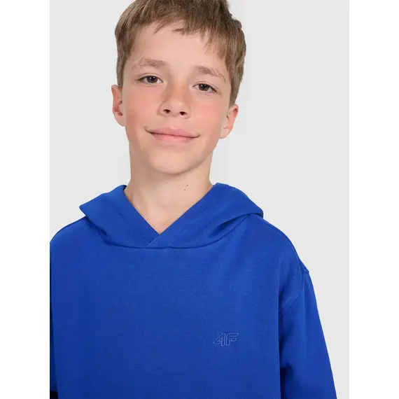 4F bluza dresowa chłopięca z kapturem 4FJWAW25TSWSM1945 niebieski