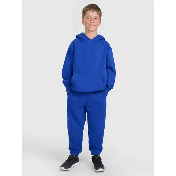 4F bluza dresowa chłopięca z kapturem 4FJWAW25TSWSM1945 niebieski