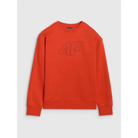 4F bluza dresowa chłopięca bez kaptura 4FWAW25TSWSM1960 czerwony