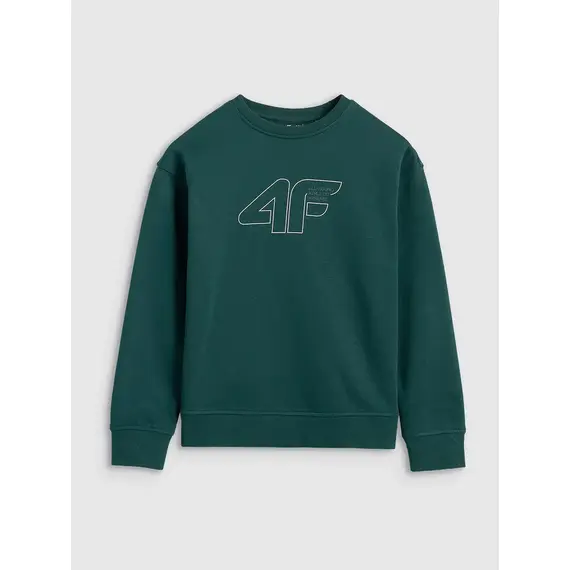 4F bluza dresowa chłopięca bez kaptura 4FWAW25TSWSM1960 zielony