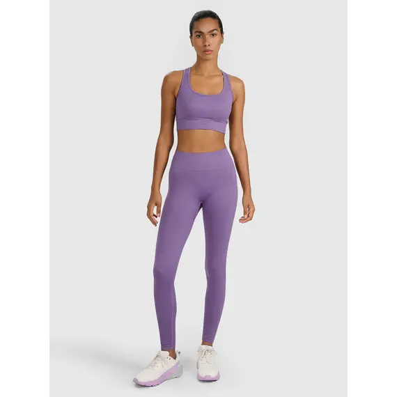 4F bezszwowe legginsy z wykończeniem szybko schnącym 4FWAW25TFTIF359 różowy