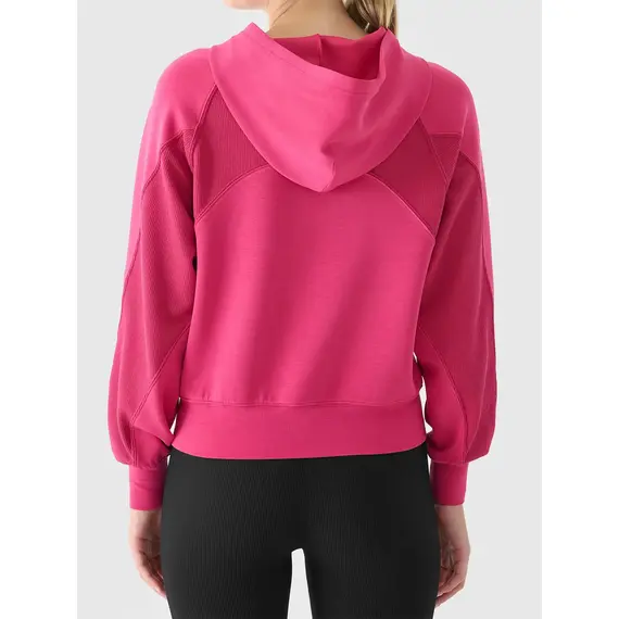 4F bluza damska na zamek z kapturem 4FWAW25TSWSF1835 różowy