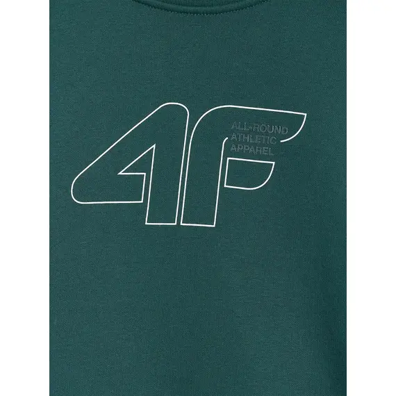 4F bluza dresowa chłopięca bez kaptura 4FWAW25TSWSM1960 zielony