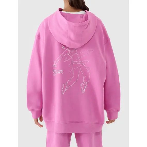 4F bluza dresowa dla dziewczynek rozpinana 4FJWAW25TSWSF1941 różowy