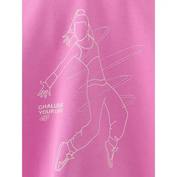 4F bluza dresowa dla dziewczynek rozpinana 4FJWAW25TSWSF1941 różowy