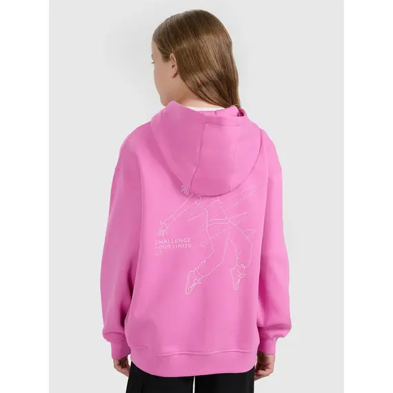 4F bluza dresowa dla dziewczynek rozpinana 4FJWAW25TSWSF1941 różowy