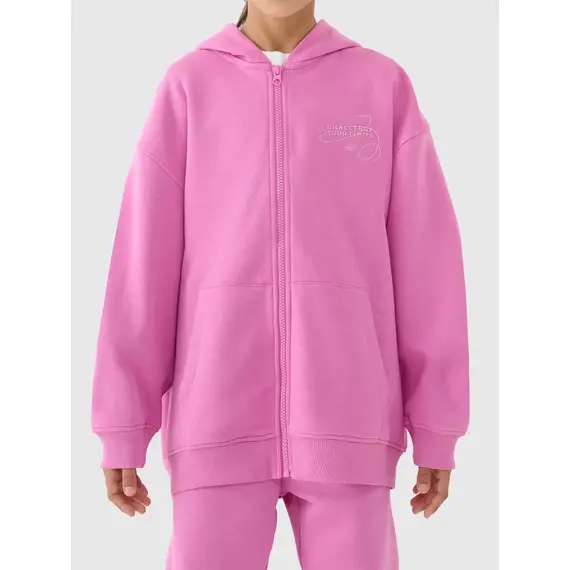 4F bluza dresowa dla dziewczynek rozpinana 4FJWAW25TSWSF1941 różowy