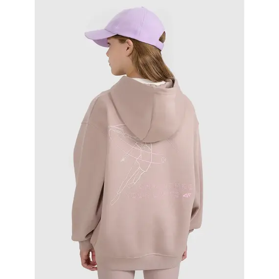 4F bluza dresowa dla dziewczynek rozpinana 4FJWAW25TSWSF1941 beżowy