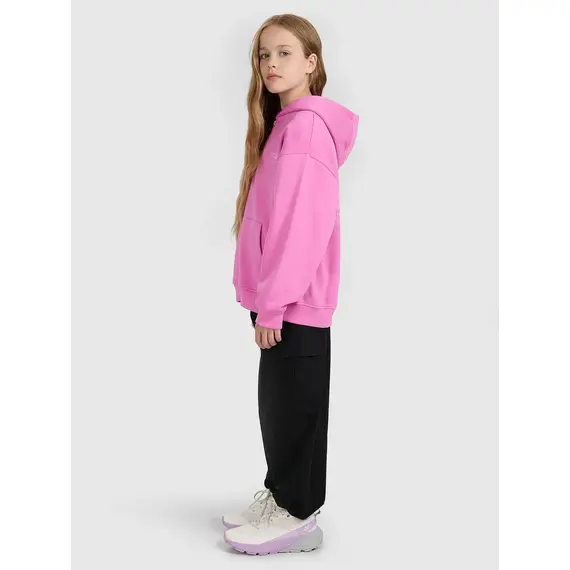 4F bluza dresowa dla dziewczynek rozpinana 4FJWAW25TSWSF1941 różowy
