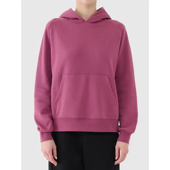 4F bluza dresowa damska z kapturem 4FWAW25TSWSF1976 czerwony