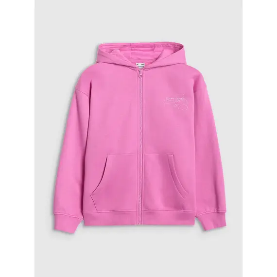 4F bluza dresowa dla dziewczynek rozpinana 4FJWAW25TSWSF1941 różowy