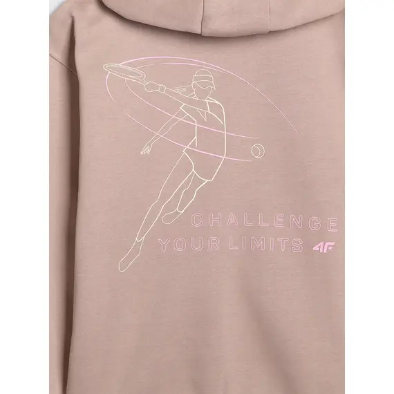 4F bluza dresowa dla dziewczynek rozpinana 4FJWAW25TSWSF1941 beżowy