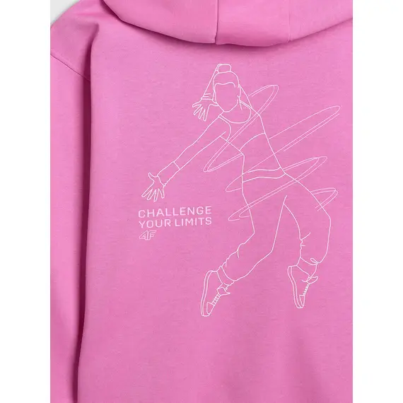 4F bluza dresowa dla dziewczynek rozpinana 4FJWAW25TSWSF1941 różowy