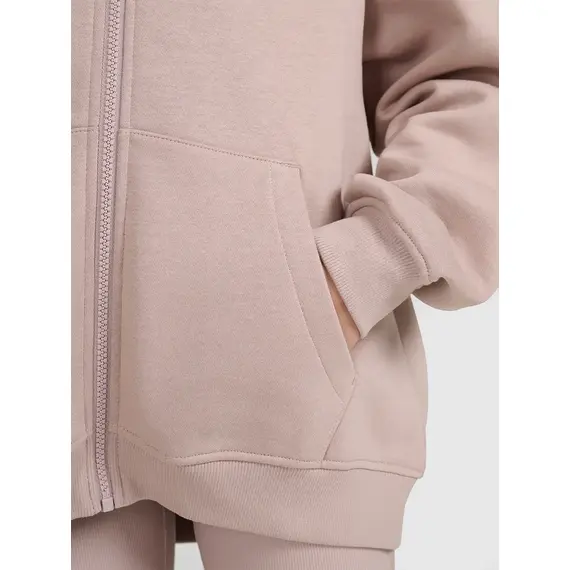 4F bluza dresowa dla dziewczynek rozpinana 4FJWAW25TSWSF1941 beżowy