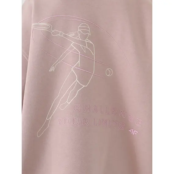 4F bluza dresowa dla dziewczynek rozpinana 4FJWAW25TSWSF1941 beżowy