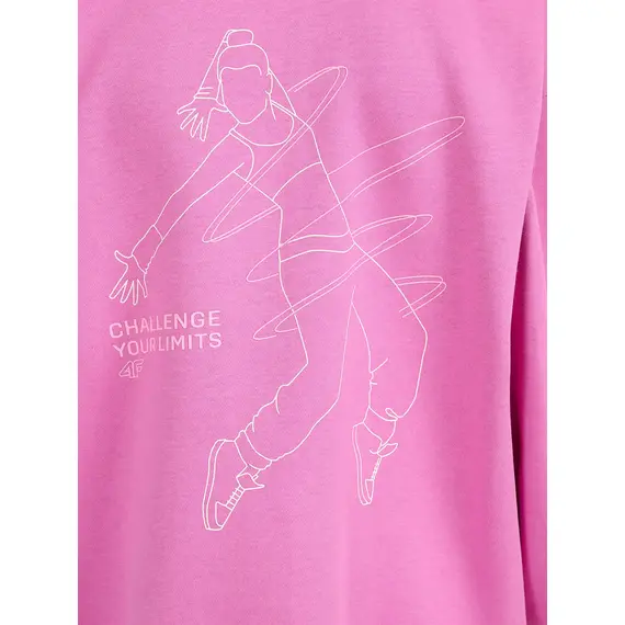 4F bluza dresowa dla dziewczynek rozpinana 4FJWAW25TSWSF1941 różowy