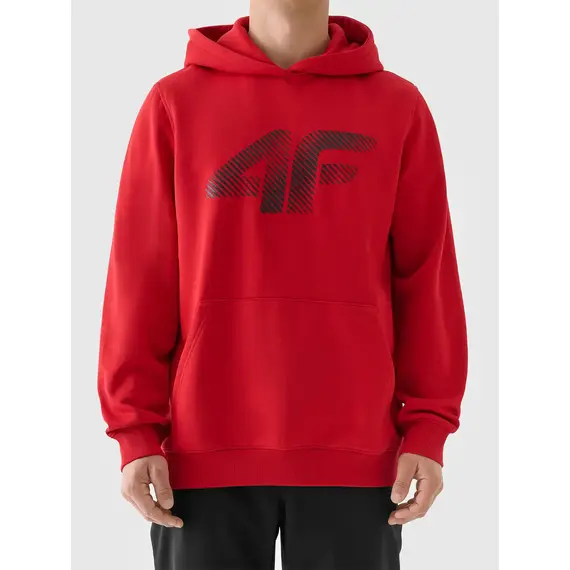 4F bluza dresowa męska z kapturem 4FWMM00TSWSM1766 czerwony