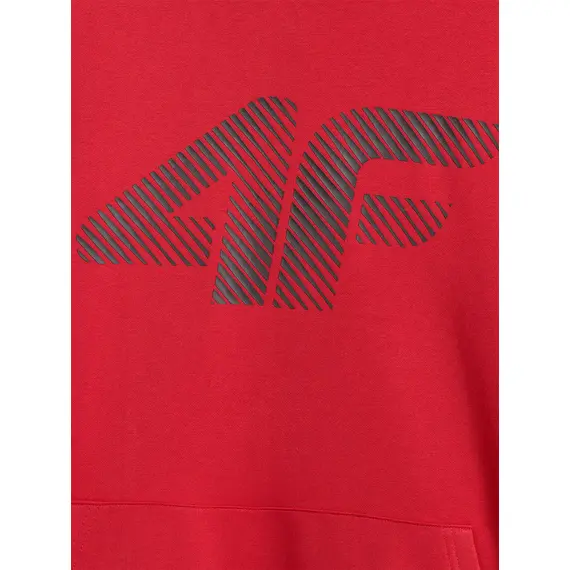 4F bluza dresowa męska z kapturem 4FWMM00TSWSM1766 czerwony