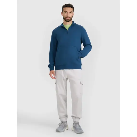 4F bluza męska bawełniana 4FWAW25TSWSM1902 zielony