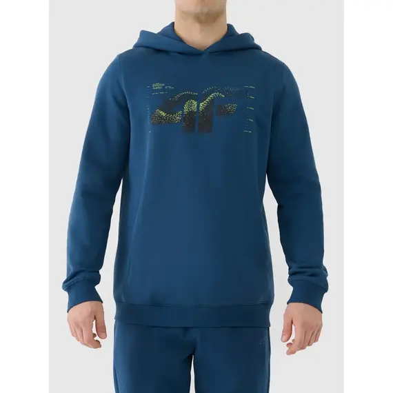 4F bluza męska z kapturem bawełniana 4FWAW25TSWSM1904 zielony