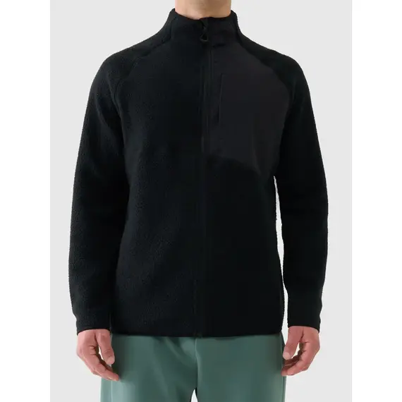 4F bluza polarowa męska polar rozpinany 4FWAW25TFLEM339 czarny