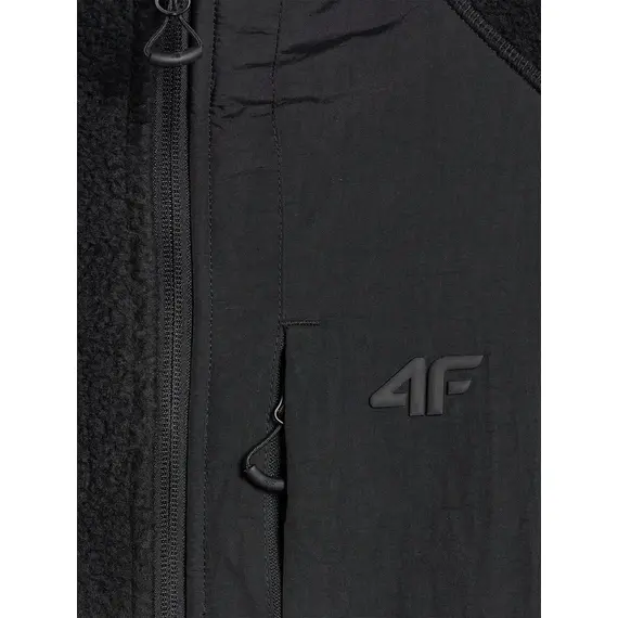 4F bluza polarowa męska polar rozpinany 4FWAW25TFLEM339 czarny
