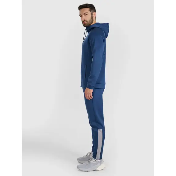 4F bluza męska treningowa zapinana z wykończeniem szybkoschnącym 4FWAW25TFSWM587 niebieski