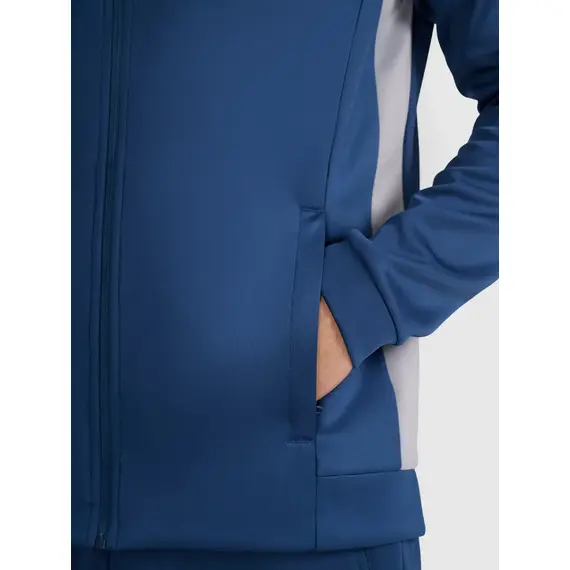 4F bluza męska treningowa zapinana z wykończeniem szybkoschnącym 4FWAW25TFSWM587 niebieski