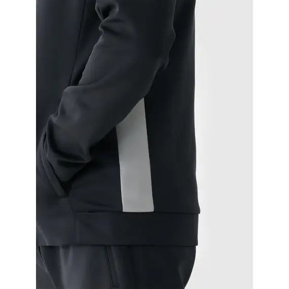 4F bluza męska treningowa zapinana z wykończeniem szybkoschnącym 4FWAW25TFSWM587 czarny