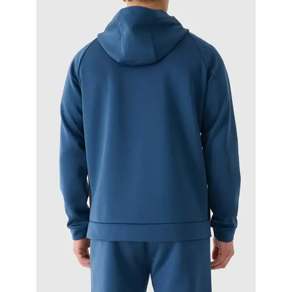 4F bluza męska treningowa zapinana z wykończeniem szybkoschnącym 4FWAW25TFSWM587 niebieski