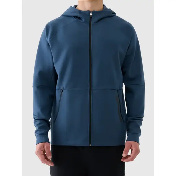 4F bluza męska z kapturem bawełniana 4FWAW25TSWSM1865 niebieski