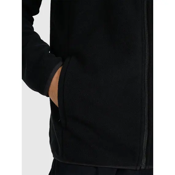 4F bluza polarowa męska z kieszonką na klatce 4FWAW25TFLEM414 czarny
