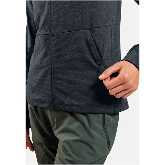 Odlo Bluza bez kaptura rozpinana Mid layer full zip GRID FLEECE czarna, Kolor: czarny, Rozmiar: XL, 3 zdjęcie