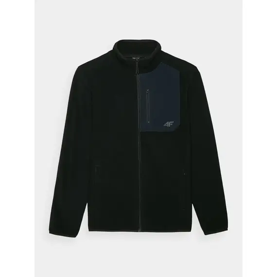 4F bluza polarowa męska z kieszonką na klatce 4FWAW25TFLEM414 czarny
