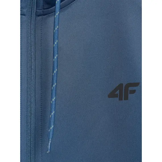 4F bluza męska treningowa zapinana z wykończeniem szybkoschnącym 4FWAW25TFSWM587 niebieski
