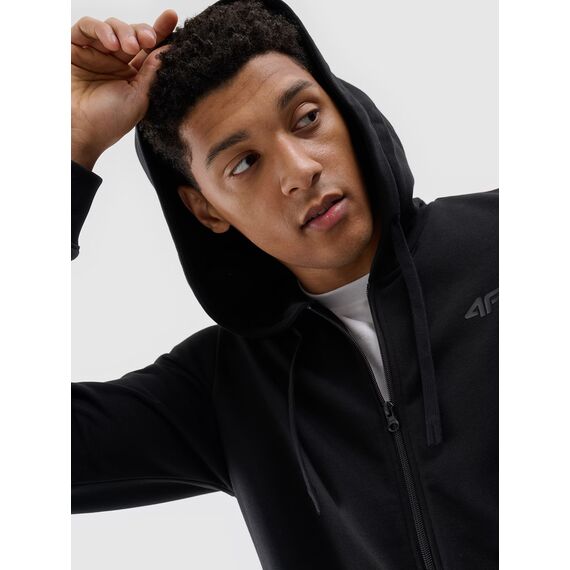 4F bluza dresowa męska rozpinana z kapturem 4FWMM00TSWSM1768 czarny