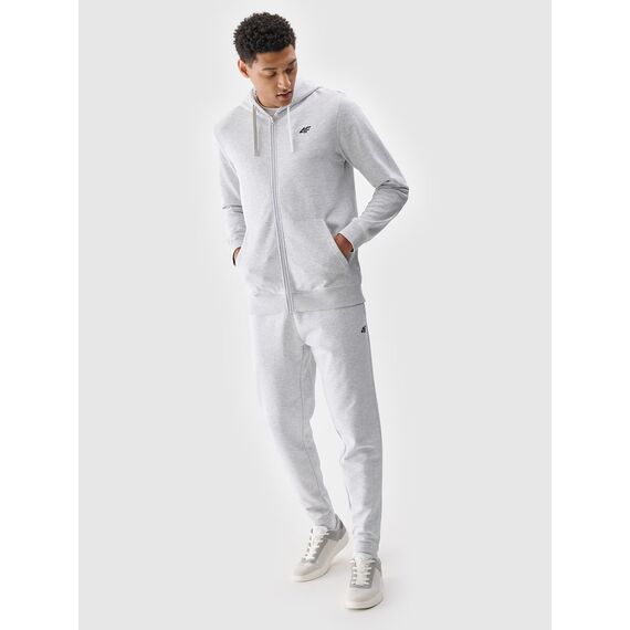 4F bluza dresowa męska rozpinana z kapturem 4FWMM00TSWSM1768 szary