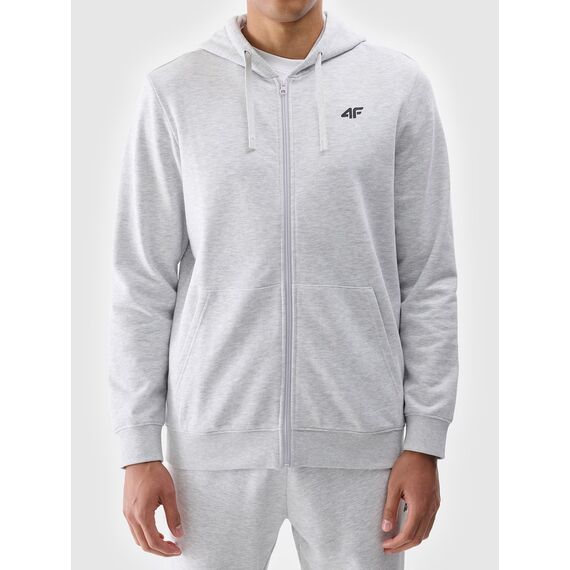 4F bluza dresowa męska rozpinana z kapturem 4FWMM00TSWSM1768 szary