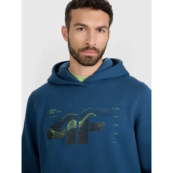 4F bluza męska z kapturem bawełniana 4FWAW25TSWSM1904 zielony