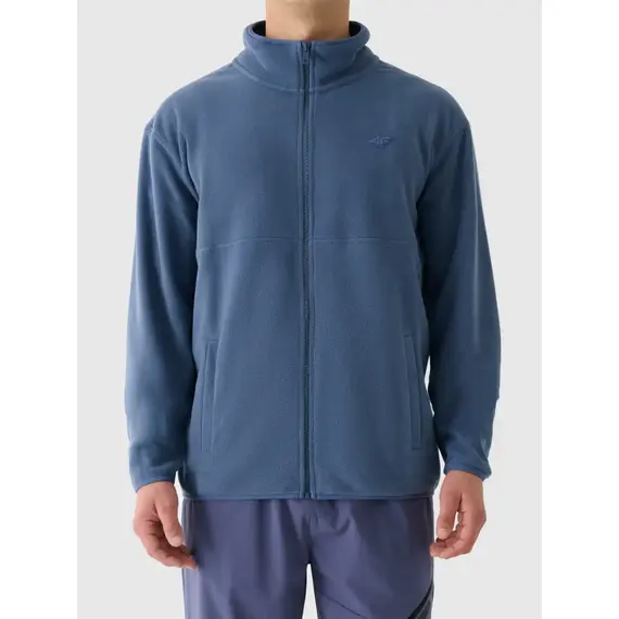 4F bluza polarowa męska polar rozpinany 4FWAW25TFLEM357 niebieski