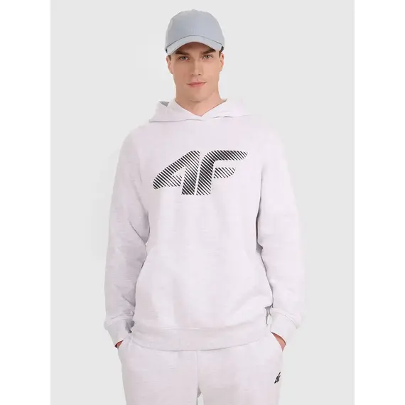 4F bluza dresowa męska z kapturem 4FWMM00TSWSM1766 szary