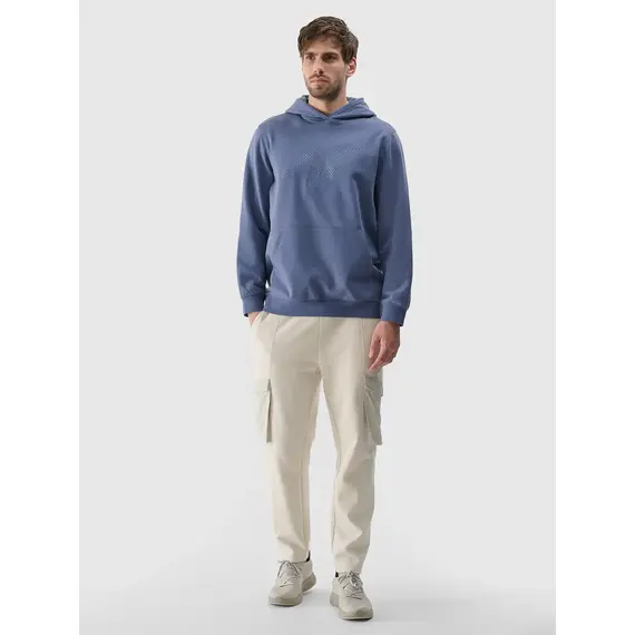 4F bluza dresowa męska z kapturem 4FWMM00TSWSM1766 niebieski
