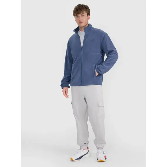 4F bluza polarowa męska polar rozpinany 4FWAW25TFLEM357 niebieski