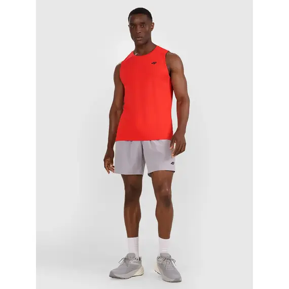 4F koszulka męska bez rękawów treningowa 4FWAW25TFSLM554 czerwony