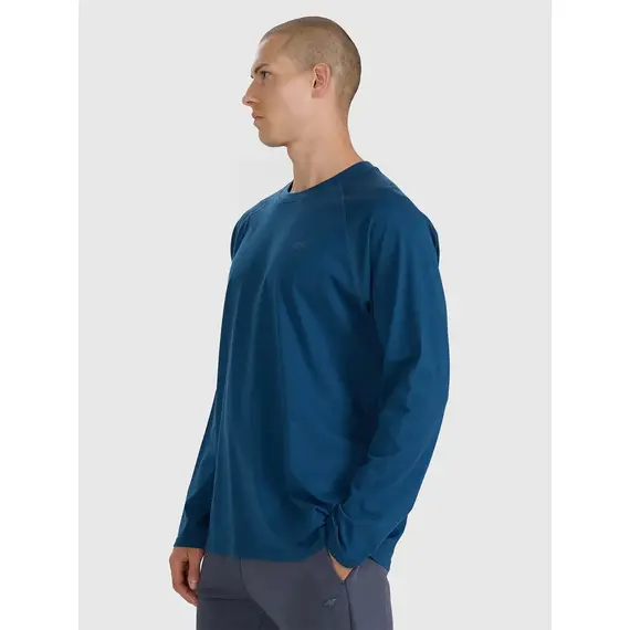 4F koszulka z długim rękawem męska longsleeve 4FWAW25TLONM474 niebieski