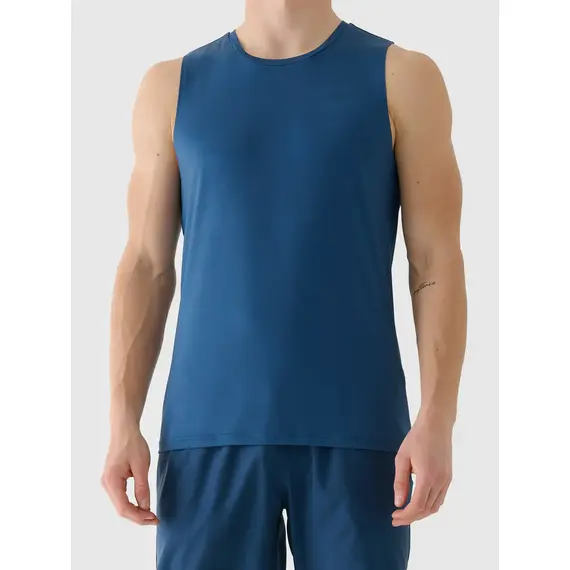 4F koszulka męska bez rękawów treningowa 4FWAW25TFSLM554 niebieski
