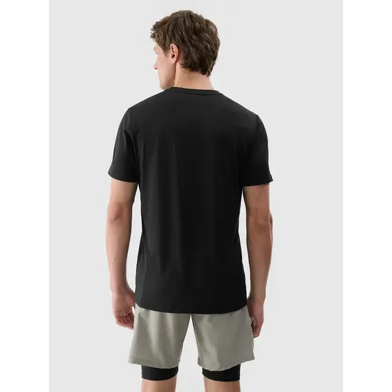 4F koszulka męska treningowa z wykończeniem szybkoschnącym 4FWMM00TFTSM1830 czarny